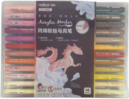 53 Arts 48 Color Brush Acrylic Marker Pen