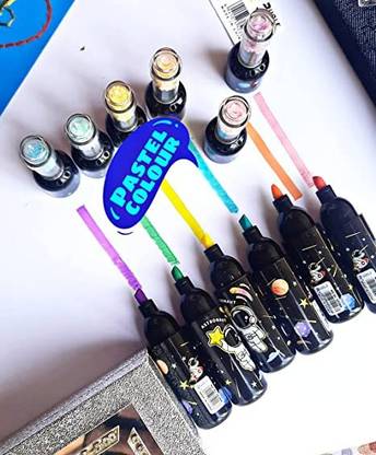 Dilurban Text marker Highlighter Fluorescent Pen Planet Bottle Shape