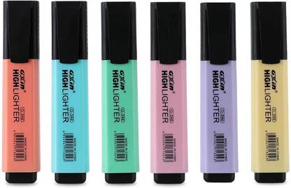 GXIN Pastel Highlighter Pen | Aesthetic Highlighter Marker | Quick Dry | No Bleed