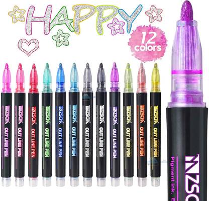 CHEAPER SHOP Outline Magical Marker Set – pack of 12 pens, Double Line