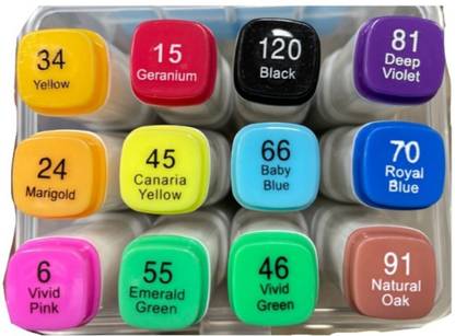 Pehrovin Ventures 12 Alcohol Ink Touch Markers/Twin Head/Twin Tip/Fine and Chisel tip /Art Markers