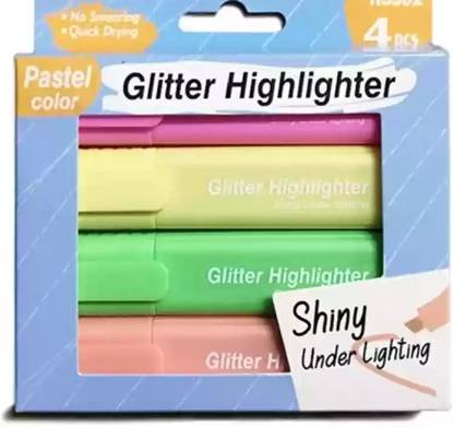 UGS pastel glitter highlighter marker/ chisel Nib Sketch Pens