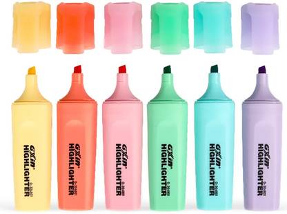 GXIN Highlighter Pen, Aesthetic Highlighter Marker, Water Based, Quick Dry, No Bleed