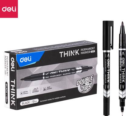 Deli THINK Double Tip Permanent Marker