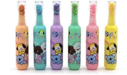 lalwanis Bts B21 Theme Bottle Shape Highlighters Set Of 6 Marker Stationery