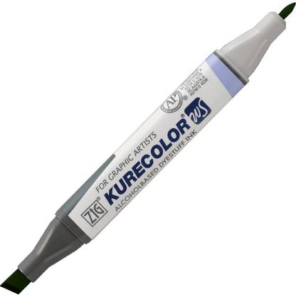 Zig Kurecolor Twin WS Alcohol based twin tipped marker KC-3000N (567 DEEP GREEN)