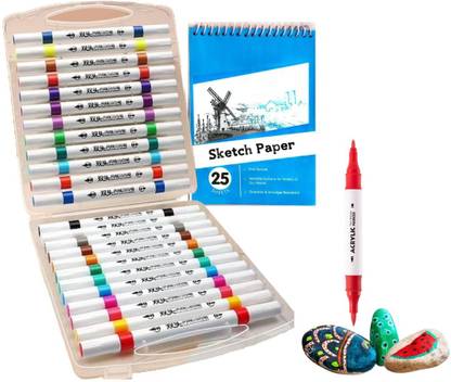 Wynhard 24 Acrylic Markers Acrylic paint Marker Pen Acrylic Marker Pen with Sketchbook