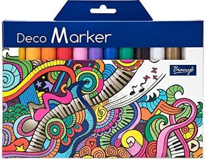 Bluedeal Acrylic Paint Marker Pens 12 Colors Medium Point Tip Art Markers