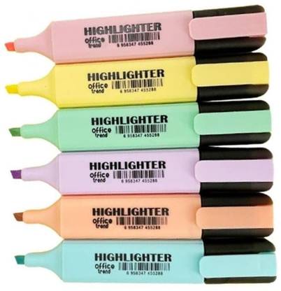 R H lifestyle 6PCS Pastel Highlighter Pens Fluorescent Color ANC4438