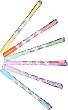 AAHANSHOPPE UNICORN DUAL PEN HIGHLIGHTER MARKER & NEON 0.5MM PEN MULTICOLOUR PACK OF 6 PCS