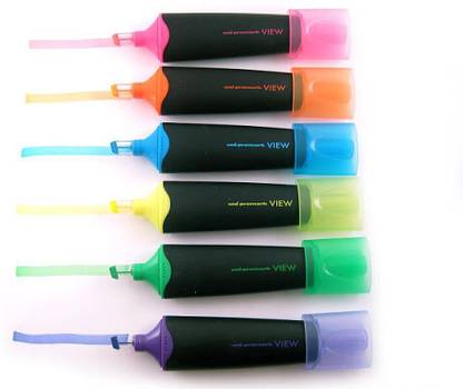 uni-ball Promark View USP -200 Chisel Shaped | Water & Light Resistant Marker Hilighter