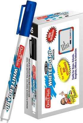 Soni Officemate Slim Whiteboard Marker - Pack of 10 Blue Color