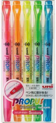 PROPUS Uni Window Double-Sided Highlighter Pen with 4.0 mm/0.6 mm Twin Tip,(PUS102T5C)