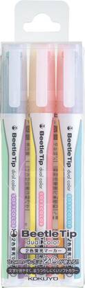 KOKUYO Beetle Tip Dual Color Highlighter, 1-Pack (PM-L313-3S)