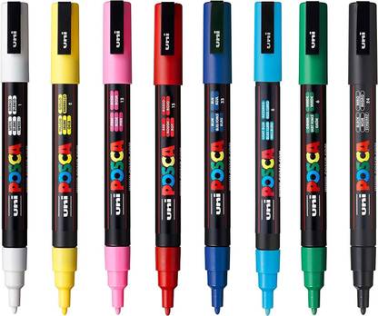 uni-ball Posca C3MCS8 3M 0.9-1.3 mm Bullet Shaped | Smooth & Water Resistant Marker Pen