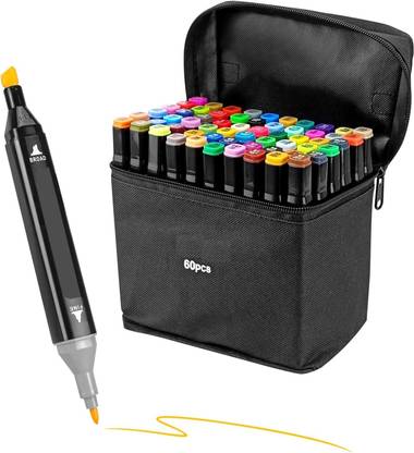 Corslet 60 Colours Alcohol Markers Set Dual Tip with Highlighter Art Markers