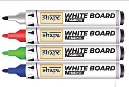 Shape Stationery White Board Marker with Unique Acrylic Tip Bright Color, Bullet Tip