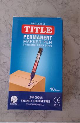 TITLE (LABLE) Refillable Permanent Bold Marker - Green (Pack of 10) 10 ml Marker Refill