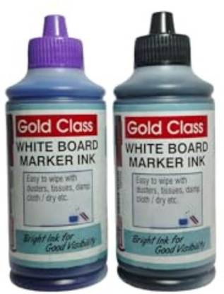 GoldClass Combo Pack of White Board Marker Ink 100ML Easily refillable Setof 2(Black Blue) 100 ml Marker Refill