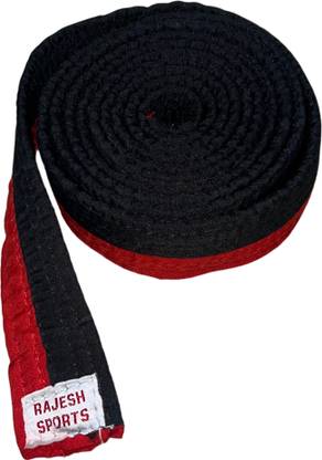 RAJESH SPORTS Black/Red Coloured Belt ( 225 Cm ) For Martial Art/Taekwondo/Karata/judo Martial Art Uniform