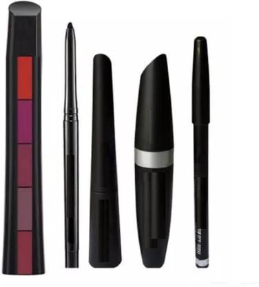 Vagons 3in1 Eyeliner , Mascara , Eyebrow Pencil and 5in1 Red colour lipstick 4 ml
