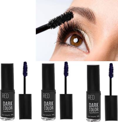 NG MART RED DARK BLACK COLOUR MASCARA FOR SHINNER & CUTE EYES PACK OF - 8ml x 3 24 ml