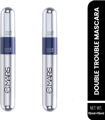 MARS 2 in1 Volumizing and Lengthening Long Lasting Mascara (Pack of 2) 30 ml