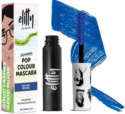 Elitty Pop Colored Lush Lashes Mascara (Blue)| Waterproof, Smudge Proof | 5 ml
