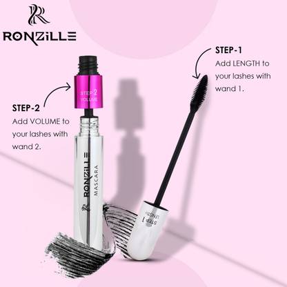 RONZILLE 2-in-1 Mascara for Women Volumizing and Lengthening Mascara | Long Lasting 15 ml