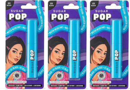 SUGAR POP Volumizing Mascara, Lengthens|Smudge-proof|Intense black formula|Quick drying 9 ml