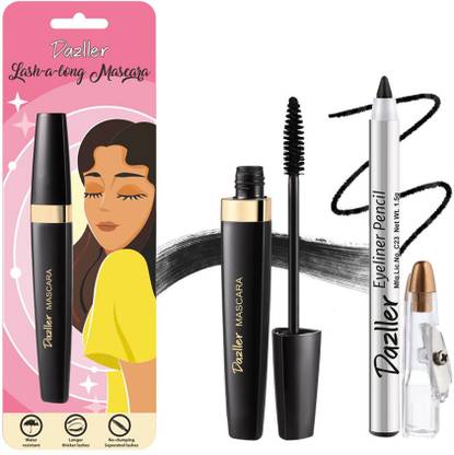 Dazller Lash A Long Mascara,12.5g + Eyeliner,1.5g Matte, Lightweight, Water-Resistant 12.5 g
