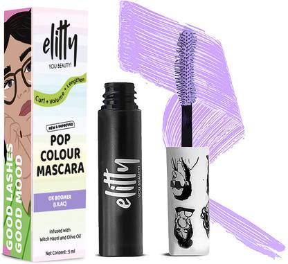 Elitty Pop Colored Lush Lashes Mascara (Lilac)| Waterproof, Smudge Proof | 5 ml