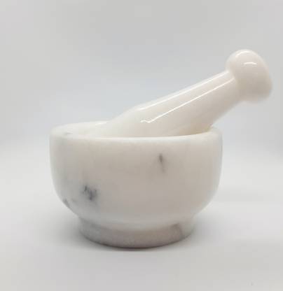 Rathore Handicrafts Marble Mortar and Pestle Set Big Size 5 Inch Marble Masher