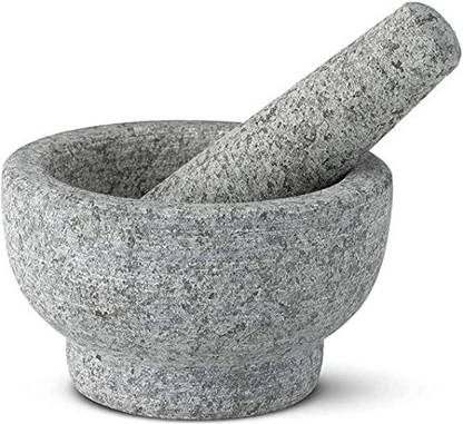 subaa Granite Mortar and Pestle Set|Ginger Garlic Crusher|Mixer| for Kitchen| Stoneware Masher