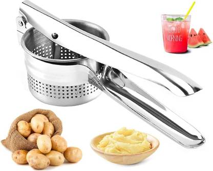 ERcial Store Potato/Vegetable Mesher/Pavbhaji Mesher (Pack of 1) Silver_ Stainless Steel Masher