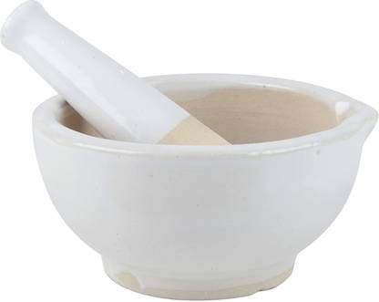 Q8 Twinkle Ayurvedic Ceramic Pestle Stone Grinder Crusher Masher/ Face pack maker. Ceramic Masher