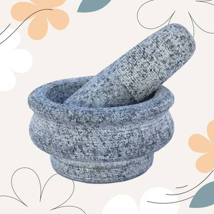 anjalam traders Stone grinder/Mortar and Pestle Set/Khal Dasta Ural Set/Khalbatta okhli Stoneware Masher