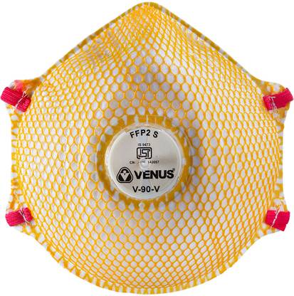 Venus Proof Comfortable Fit Mesh Cup shaped Anti-Pollution Mask Protection Head Loop V-90 V FFP2 S Respirator Stay Cool exhalation valve breath Half Foam Seal Leak