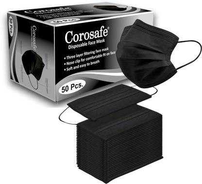 Corosafe Mask With Nose Clip 3 Layer Face Mask Surgical Mask With Melt Blown Fabric Layer