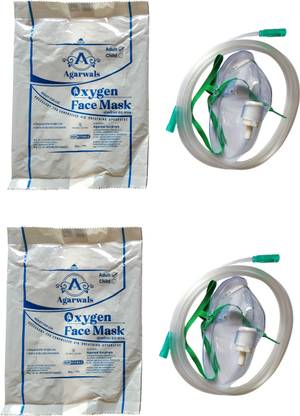 Agarwals Agarwals Oxygen Face Mask Adult(2 PCS) Oxygen Face Mask Adult(2 PCS) Non-Reusable