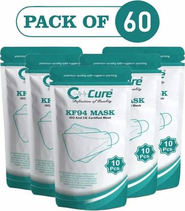 C-Cure KF94 Mask for Adult, 4 Layer Filtration, Comfortable Ear loops, Breathable CCKF94FM-G60 Reusable, Washable