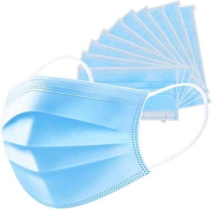 Cruzine 3 Ply Disposable Face Mask Ear Loop Non-Woven Fabric with Nose Clip and Reusable, Washable Surgical Mask With Melt Blown Fabric Layer