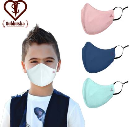 SUBHUSHA SUPER SAFETY 3 Layer Cotton kids mask combo pack Reusable Washable Breathable Skin Friendly Soft Cotton Fabric Face Mask with Adjustable Ear loops for Boys Girls Children Babies (Anti Pollution Mask , Anti Viral Mask , Anti Bacterial Mask ) (School Mask , Outdoor Mask , Kids Party Mask) (Child Mask , Kids Mask 3 years, Kids Mask 4 years , kids Mask 5 years , kids mask 6 years , kids mask 7 years , kids mask 8 years , kids mask 9 years , kids mask 10 years up to 14 yrs ) C-4 kids Plain Cloth mask Reusable, Washable Cloth Mask