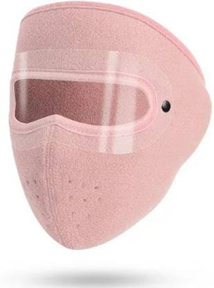 AirMount ™ Pink FF Winter Mask Polar Fleece Riding Windproof Hd Goggles Face Protection Cloth Mask With Melt Blown Fabric Layer