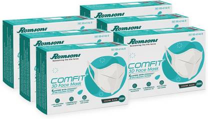 Romsons ORC3DBFM2506 Surgical Mask With Melt Blown Fabric Layer