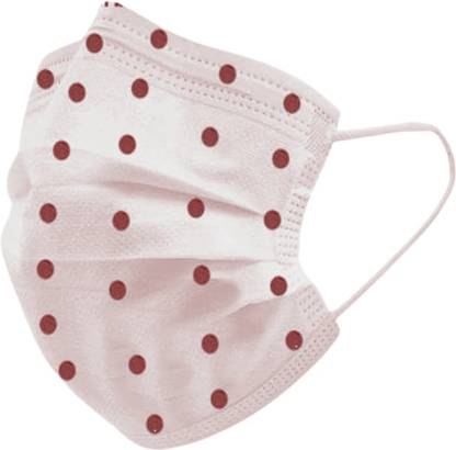7SHIELD CE and ISO Certified Premium Polka dot printed Water Resistant Surgical Mask 100red_dotprint Non-Washable, Non-Reusable, Water Resistant Surgical Mask