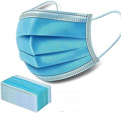 3P Blue Mask Pharmaceutical Breathable Surgical Melt Blown Fabric 3 Ply Disposable Face Mask with Nose Clip Non-Washable, Non-Reusable
