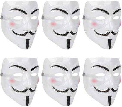 FLYBY V for Vendetta Face | Guy Fawkes Mask | White Face Mask | Decorative Mask