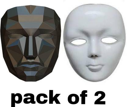 yubirth White Clever java with black squad game master mask pack of 2 Decorative Mask