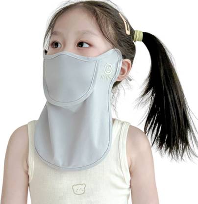 MAYCREATE Kids UPF 50 Plus UV Protection Breathable Ice Silk Face Mask Grey Party Mask